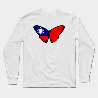 Vintage Taiwan Butterfly Moth | Pray For Taiwan and Stand with Taiwan Long Sleeve T-Shirt